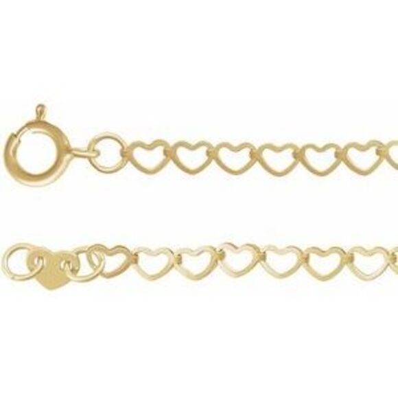 Kazi Luxury 14K Yellow 2.5 mm Heart 7